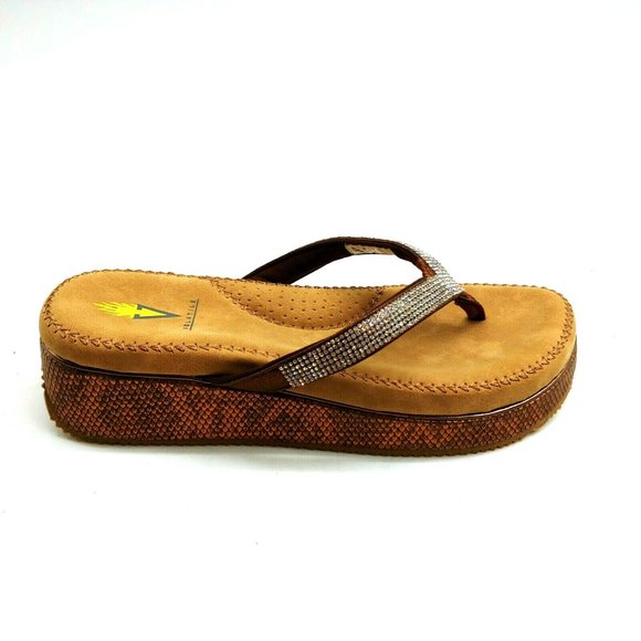 Volatile Womans Ory Flip Flop Bronze NEW